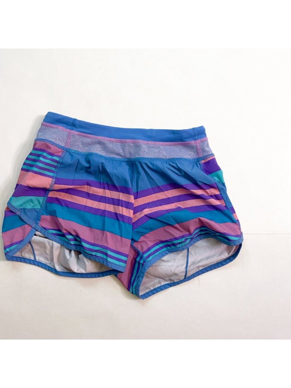 Ivivva Blue Striped Running Shorts, Size 12 - Picture 2 of 6